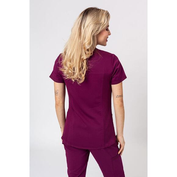 Dickies Dynamix Wine Scrub Set 2XL Top XL Petite Jogger Pants Stretch Nurse - Picture 2 of 15